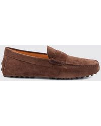 Tod's - Suede Driver Loafers With Strap And Rubber Pebbles - Lyst
