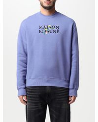 Maison Kitsuné - Cotton Sweatshirt With Logo And Embroidery - Lyst