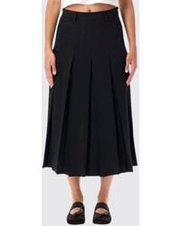 MM6 by Maison Margiela - High-Waisted Pleated Midi Skirt - Lyst