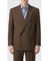 Saint Laurent - Double-Breasted Peak Lapel Silk Blazer - Lyst