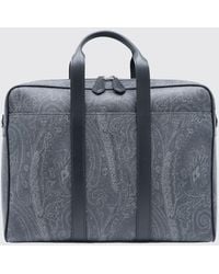 Etro - Arnica Paisley Coated Cotton Briefcase With Leather Handles - Lyst
