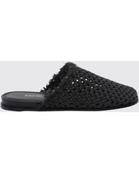 Premiata - Perforated Raffia Mules With A Square Toe And Low Heel - Lyst