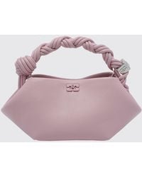 Ganni - Mini Recycled Leather Handbag With Butterfly Logo And Braided Handle - Lyst
