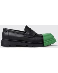 Camper - Junction Bicolor Smooth Calfskin Loafers With Serrated Sole - Lyst