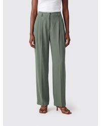 Semicouture - High-Waisted Straight-Leg Silk Blend Trousers With Pleats - Lyst