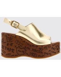 Chloé - Chlo&Eacute Sandalias De Cuña Con Plataforma Maxime De Piel Laminada - Lyst