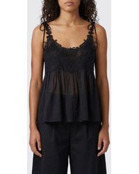 Twinset - Cotton Top With Lace Inserts - Lyst