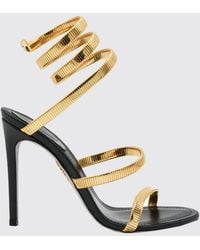 Rene Caovilla - Juniper 105 Leather Sandals With Spiral Strap And Glitter Sole - Lyst
