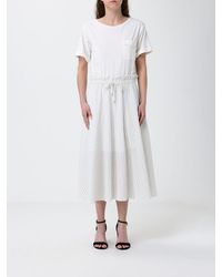 Liu Jo - Striped Cotton Midi Dress - Lyst