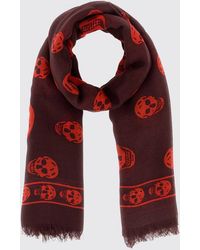 McQueen - Skull Silk Blend Scarf - Lyst