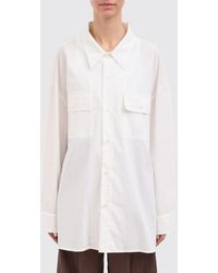 Thelatest - Camisa De Algodón Elástico - Lyst