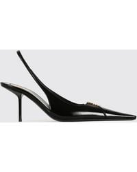 Saint Laurent - Babylone Breteuil Brushed Leather Slingback Pumps With Medium Heel - Lyst