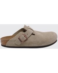 Birkenstock - Boston Suede Clogs With Adjustable Strap - Lyst