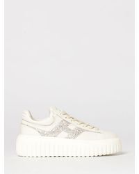 Hogan - H-Stripes Leather Sneakers With Glitter - Lyst