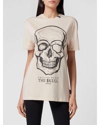 Philipp Plein - Skull Jersey T-Shirt With Contrast Logo Print - Lyst