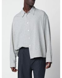 Studio Nicholson - Vichy Check Stretch-Cotton Relaxed Fit Shirt - Lyst