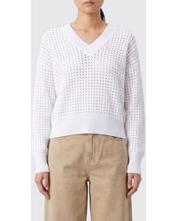 Kangra - Perforated Cotton V-Neck Knit - Lyst