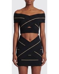 Balmain - Jersey Cropped Top - Lyst