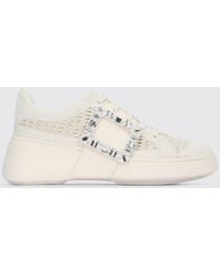 Roger Vivier - Viv' Skate Leather Sneakers With Jewel Buckle - Lyst