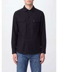 Tagliatore - Pure Virgin Wool Shirt Jacket With Flap Pockets And Curved Hem - Lyst