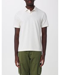Sun 68 - Slim Fit Cotton V-Neck Polo Shirt With Short Sleeves - Lyst