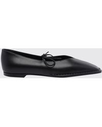 Alohas - Sway Smooth Leather Ballet Flats With Straps And Square Toe - Lyst