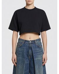 Balenciaga - Cotton Blend Crop T-Shirts - Lyst