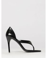 Alaïa - Calfskin Leather Thong Mule Sandals With High Stiletto Heel - Lyst