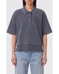 Alexander Wang - Cotton Polo Shirt With Classic Collar, Dropped Shoulders And Tonal Logo - Lyst
