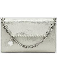 Stella McCartney - Falabella Laminated Cracked Synthetic Suede Bag - Lyst