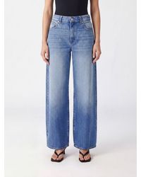 7 For All Mankind - High-Waisted Wide-Leg Cotton Denim Jeans - Lyst