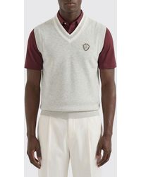 Brunello Cucinelli - Cotton Knit Vest With Crest - Lyst