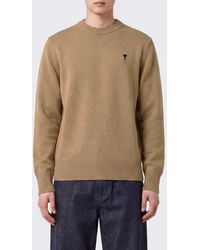 Ami Paris - Crewneck Wool Jumper With Ami De Coeur Logo Embroidery - Lyst