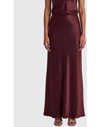 Alberta Ferretti - High-Waisted Satin Long Pencil Skirt With Asymmetrical Hem - Lyst