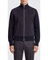 Ferragamo - Pure Wool Bomber Jacket With Turtleneck Collar And Zip Closure - Lyst