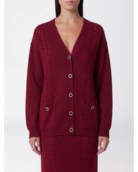 Alessandra Rich - V-Neck Virgin Wool Cardigan With Patch Pockets - Lyst
