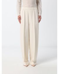 Fabiana Filippi - Cady Palazzo Trousers With Elasticated Waist And Monili - Lyst