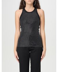 The Attico - Cotton Tank Top With Rhinestones - Lyst