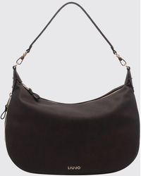 Liu Jo - Grained Faux Leather Hobo Bag With Monogram Logo And Removable Handle - Lyst