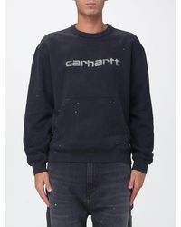 Carhartt - Relaxed Fit Cotton Crewneck Jumper With Contrasting Lettering Logo - Lyst