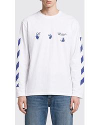 Off-White c/o Virgil Abloh - Arrow Logo Print Long-Sleeved Cotton T-Shirt - Lyst