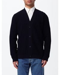 Giorgio Armani - V-Neck Virgin Wool Cardigan With Dropped Shoulders - Lyst
