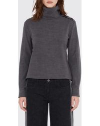 Patrizia Pepe - Long-Sleeved Viscose Blend Turtleneck With Shoulder Buttons - Lyst