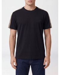 Burberry - Cotton Crewneck T-Shirt With Side Bands And Equestrian Knight Logo - Lyst