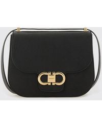 Ferragamo - Damen North-South Umhängetasche Doppel-Gancini - Lyst