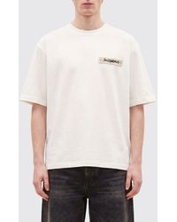 Jacquemus - Cotton Crewneck T-Shirt With Applied Logo And Dropped Shoulders - Lyst