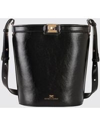 Elisabetta Franchi - Naplak Effect Bucket Bag - Lyst