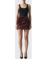 ROTATE BIRGER CHRISTENSEN - Crêpe Mini Skirt With Maxi Flower - Lyst