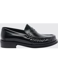 Poeve - Brushed Leather Penny Loafers With Strap - Lyst