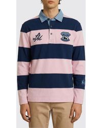 La Martina - Striped Cotton Polo With Logo - Lyst